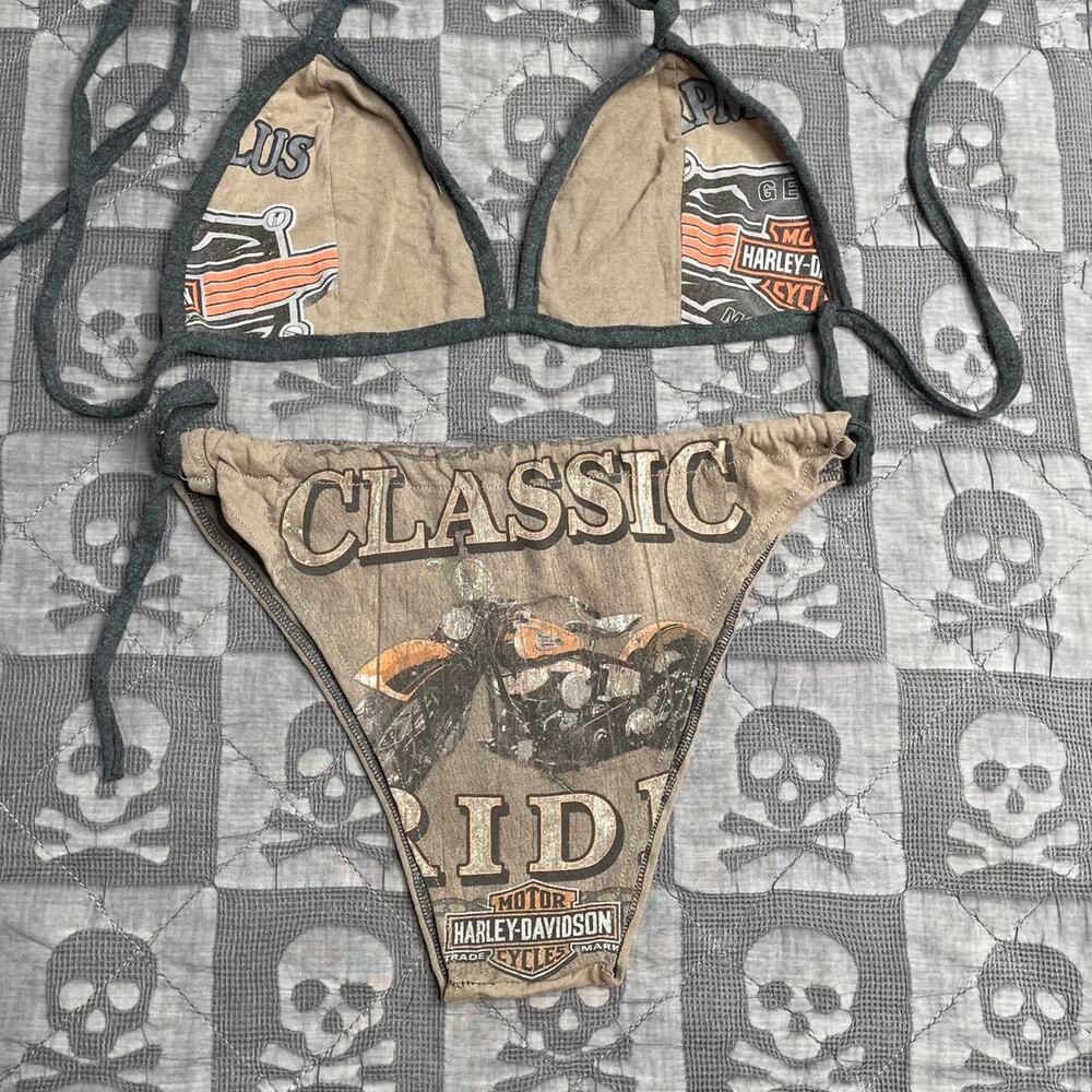 Y2k harley davidson bikini size